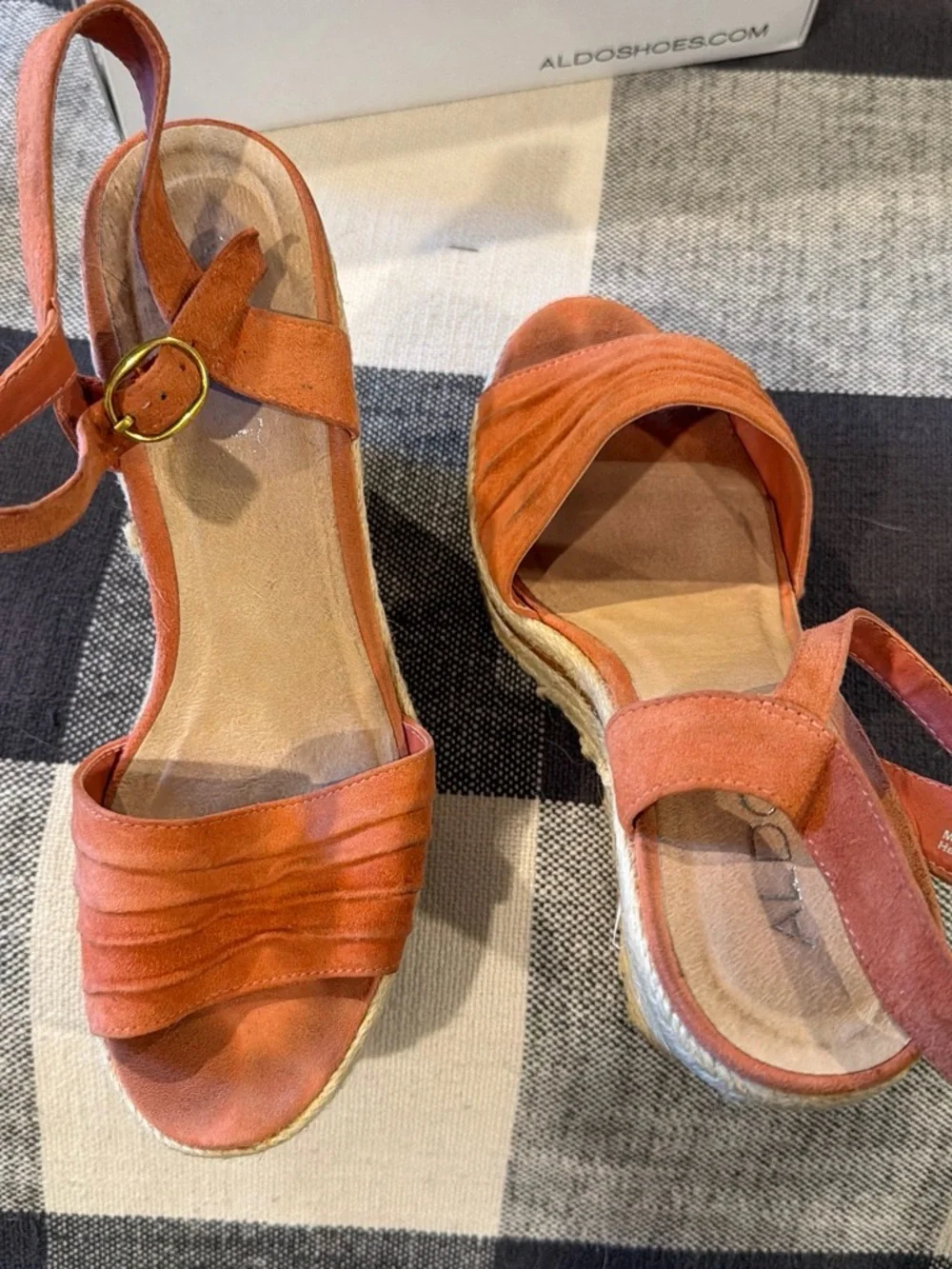 Aldo Coral Suede Espadrille Wedge Sandals